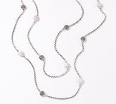 JAI Sterling Silver Kalahari & Howlite Bead 2.7mm Box Chain Necklace, 36"